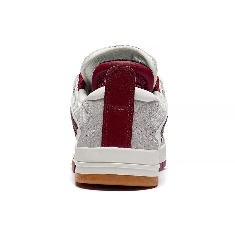 Li Ning Wave PRO Suede, Leather Thermal Waterproof Coverage Low top Skateboard Shoes Men's Gray Red AECS059-1