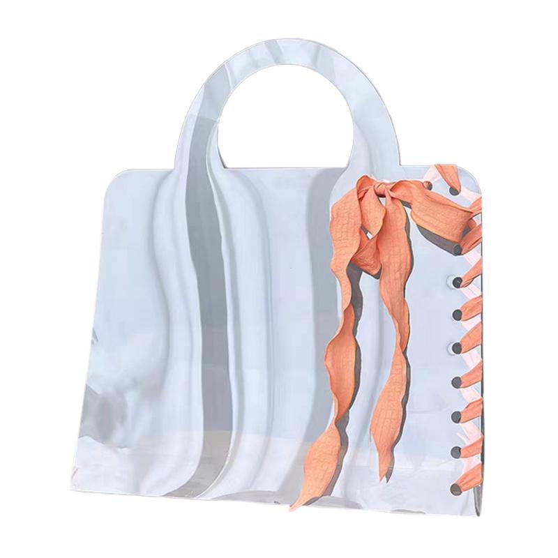 1PC Bouquet Flowers Wrapping Handbag Without Ribbons Valentine's Day Transparent Handbag Party Gift