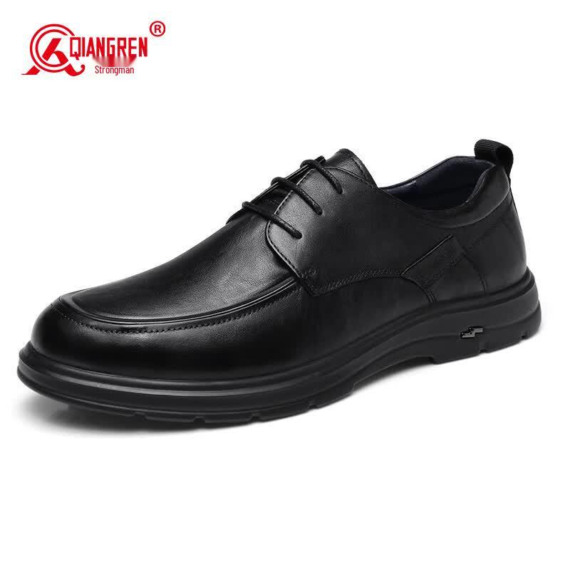 Qiangren Men s Low-Top Leather Business Casual Shoes 39