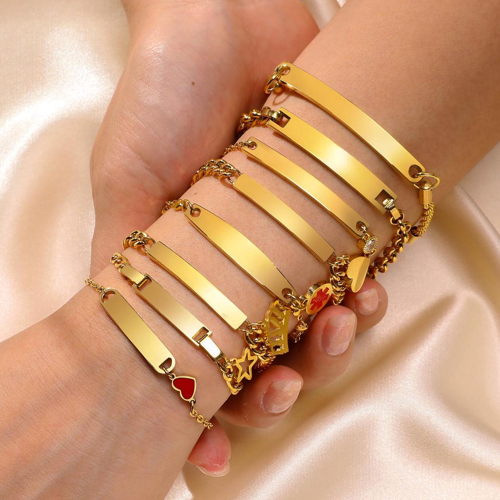 Stainless Steel Curved Bracelet, Bracelet Twist Chain, Gold Women'S Fashion Children'S Gift 1152