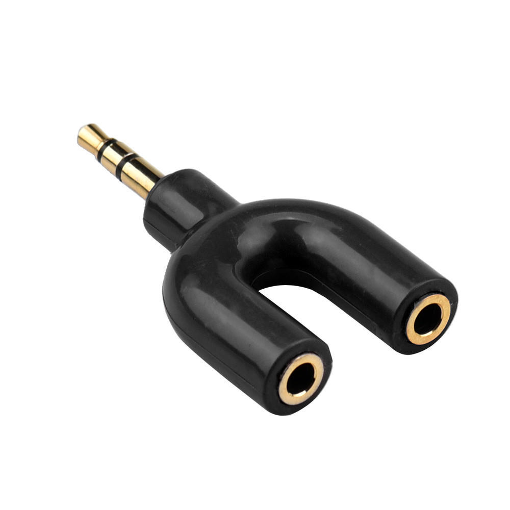 3.5 Mm Stereo Audio Y-Splitter 2 Female To 1 Male Cable Adapter For Earphone