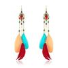 Moodsad pikkade tutiga sulgedega kõrvarõngad naistele Dangle Drop Bohemian kõrvarõngad, ehted XYZ