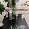 3 Pcs/set Clear Candlestick delicate Centerpieces Crystal Candle Holders  Christmas Decor