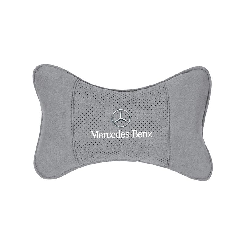 New 80% Car Suede Headrest Neck Support Auto Seat Accessories For Mercedes Benz AMG W204 W205 W203 W211 W212 W213 W201 W210 W12