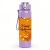 1PC Happy Halloween Pumpkin Text Print 750ml Color Plastic Sports Water Bottle Leakproof Flip Straw Lid Suitable for Sports Office Home Use