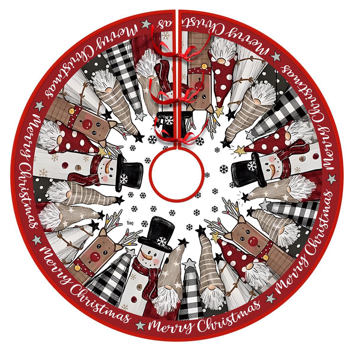 

Юбка для елки со снеговиком и лосем – украшение и орнамент для праздничной вечеринки 76cm with edging