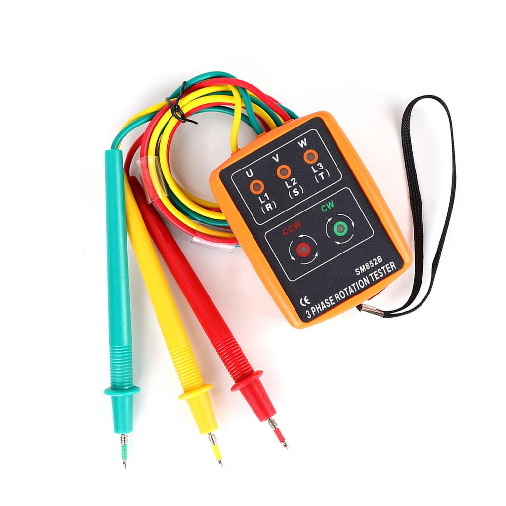SM852B 3-fas 60V~600V AC Sekvensordning Rotationsriktningsindikator Testare 20Hz400Hz