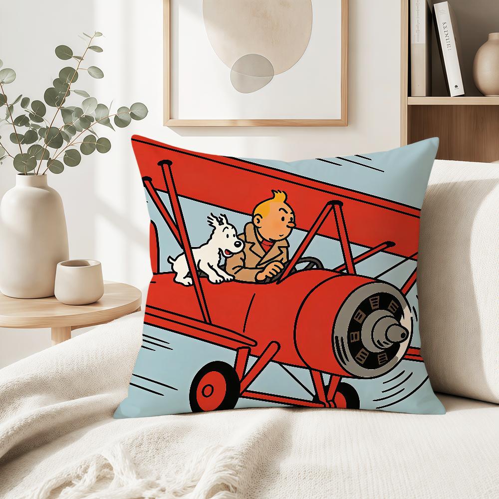 art dog comic soft pillowcase cute t-t-T-Tin-tinES-S-S fun Sofa Home S-S-SnowyS Living Room Decor bed hogar pillowcover gift