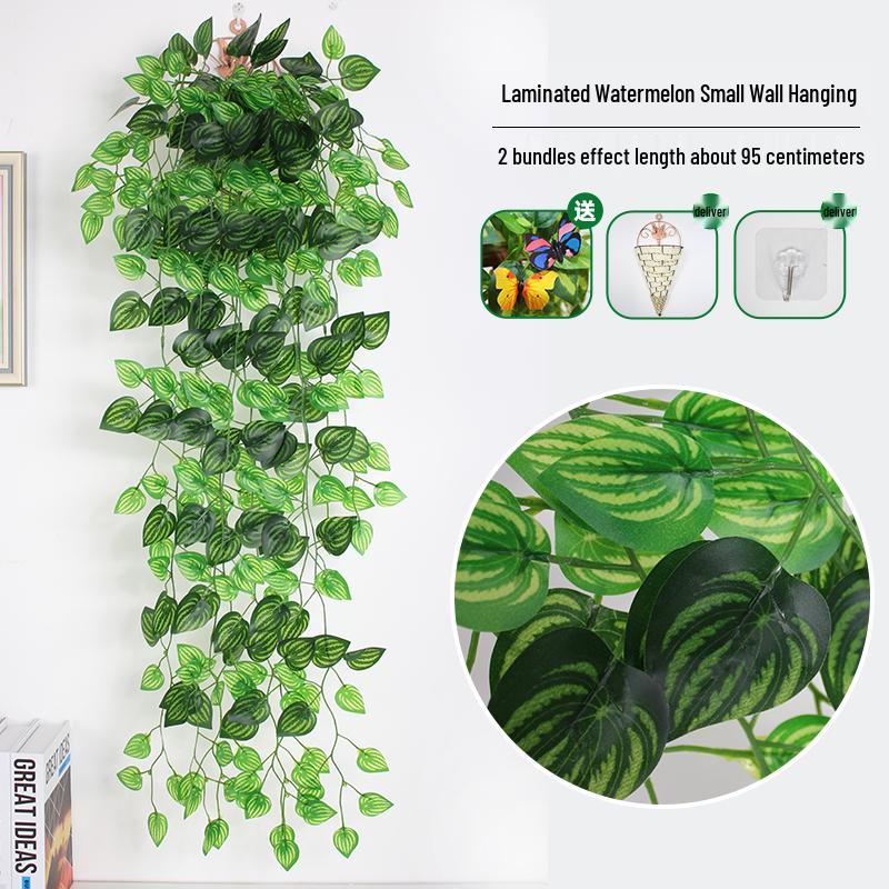 Artificial Pothos & Spider Plant Rattan Vine Wall Hanging for Indoor/Outdoor Decor