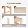 VEVOR Wooden Rattan Bench Entrywway Bench W/ Oak Wood Legs Bedroom End of Bed Boho Bench with Hand Woven Rattan for Living Room