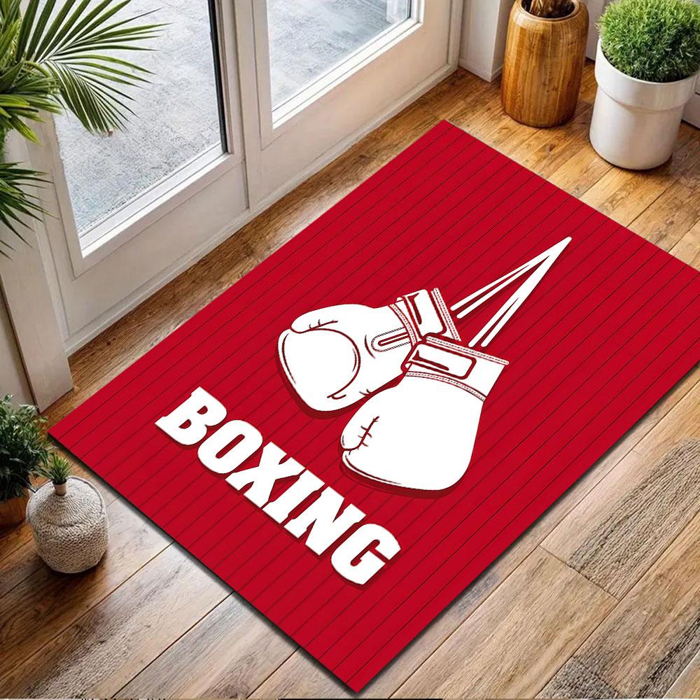 Boxing Gloves Design Patterned carpet, non slip mat suitable for living room and bedroom sofas