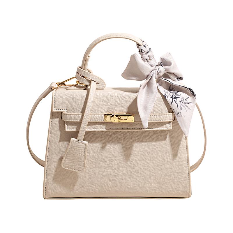 2026 Mori Cute Lychee Textured Niche Shoulder Bag - Women's Summer Small Square Handheld Kelly Bag