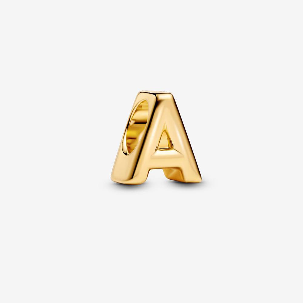 Brand New 26 Letters Ideal Designed For Authentic Original Beaded Bracelet High Quality Fine Jewelry Women's Copper Metal Pendant Bead Component Bead