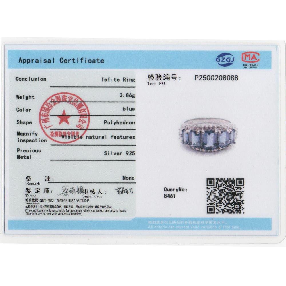 Classic design 925 sterling silver women's ring natural octagonal iolite real gemstones fine jewelry for Anniversary party gifts