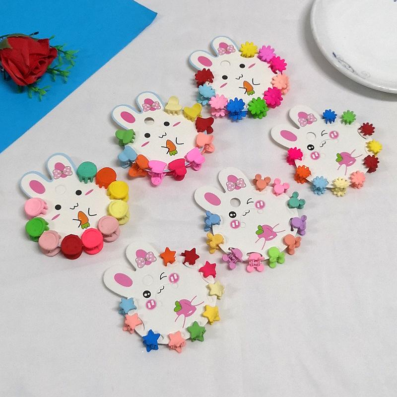 Children's Cute Rabbit Cartoon Hair Clips - Mini Colored Plastic Claws for Girls