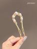Premium Mesh & Leaf U-Shaped Hairpin: Elegant Ancient & Modern Chinese Style for Women.