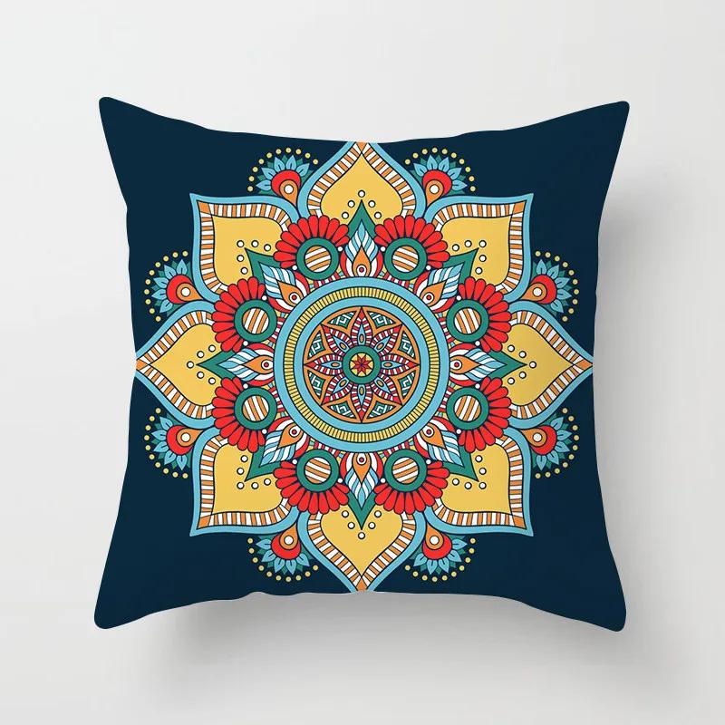 Bohemian Geometric Square Pillowcase Ethnic Retro Sofa Pillow Cover Home Decorative Cushion Cover 45x45cm Throw Pillow Case