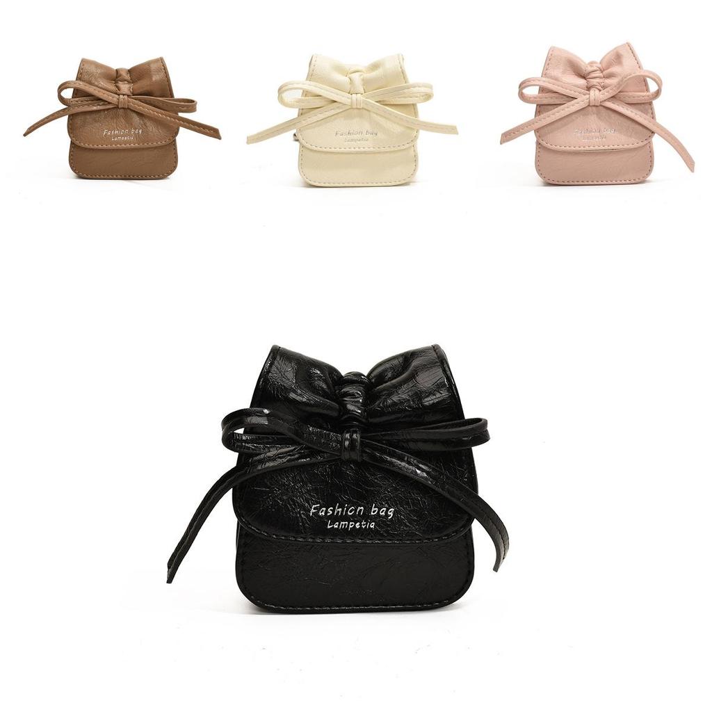 Girls Cartoon Butterfly Knot Pu Children Crossbody Shoulder Bag For Daily Use