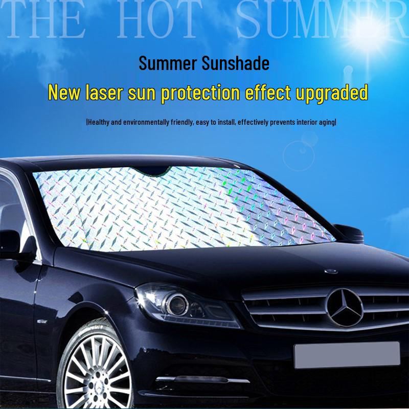Thickened Laser Car Sunshade: Summer Heat Protection & Insulation Visor Laser 130*60cm