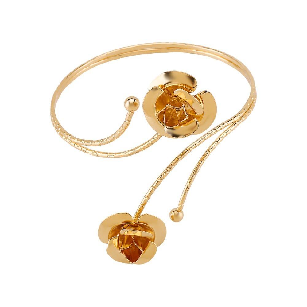 Butterfly Opening Cuff Bracelets Leaf Circle Upper Arm Bracelet Flower Armband Arm Chain  Party