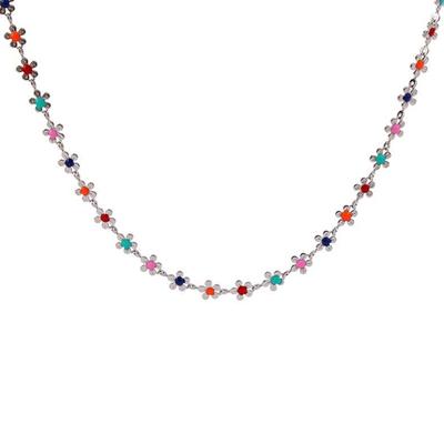 Dolce Collana Floreale Colorata per Donna Ragazza Bohemian Choker con Perline Catena Clavicolare Gioielli Estetici San Valentino