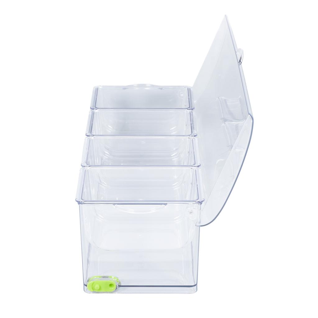 Ice Chilled Condiment Server Plastic Storage Cold Food Container Clear Sauce Caddy Serving Tray Container with Lid 4