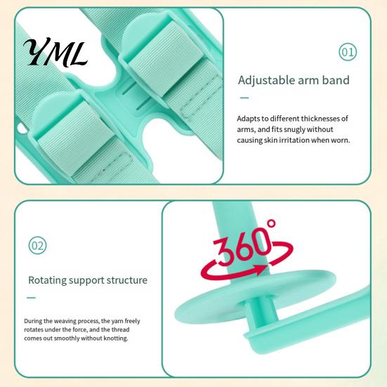 Yarn Holder with Arm Strap Wearable Strap, Rotating Ball Dispenser, Smooth Rotation Spinner Adjustable Anti-Tangle Stand, Crocheting & Knitting