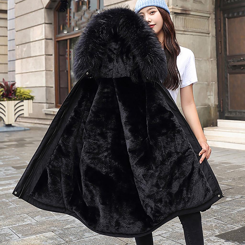 Women's Winter Thickening And Velvet Keeping Warm Casual Coat With Hat