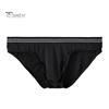 Men Briefs Mid-rise High Elasticity Tight Fit Breathable Panties Solid Color Mesh Stitching Sexy Underwear Daily Wear