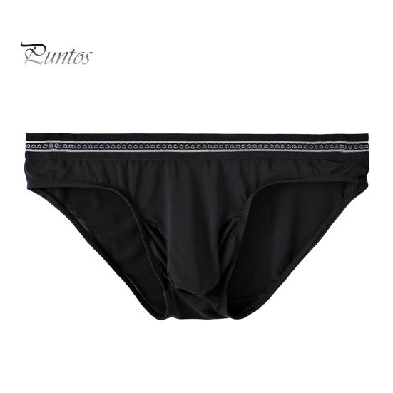 Men Briefs Mid-rise High Elasticity Tight Fit Breathable Panties Solid Color Mesh Stitching Sexy Underwear Daily Wear