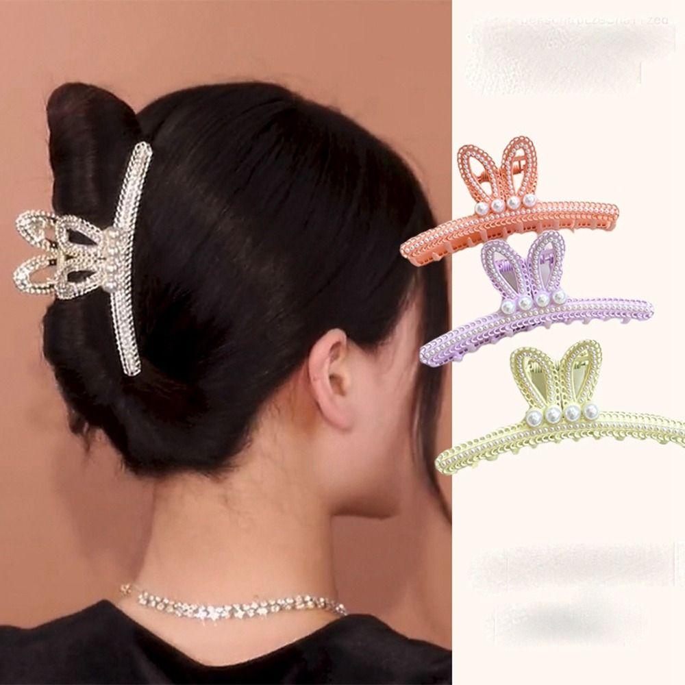 

Ear Hairpin Animal Pearl Hair Claw Metal Hair Clip Korean Style Headwear Female Hair Accessories