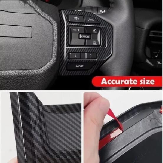 For Toyota Prado LC250 2024 2025 Carbon Fiber 2X Steering Wheel Decor Cover Trim