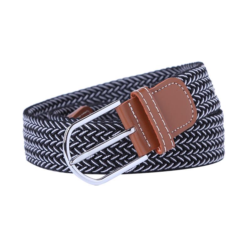 Handwoven Cross-Border Fashion Belt with Pin Buckle – Versatile Twill Men's & Women's Wide Elastic Waist Belt