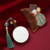 Conjunto de Presente Espelho de Maquiagem e Pente de Madeira Palácio Tang Banquete Noturno - Estilo Chinês Clássico