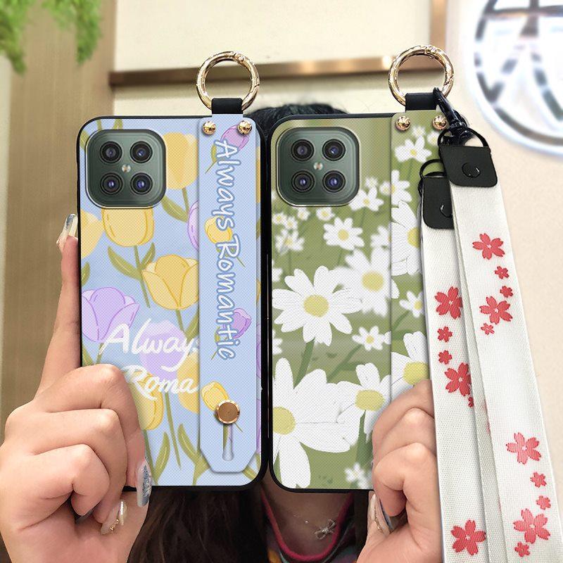 Shockproof Back Cover Phone Case For Cubot C30 Soft case Durable Flower Phone Holder Ring Wrist Strap Dirt-resistant