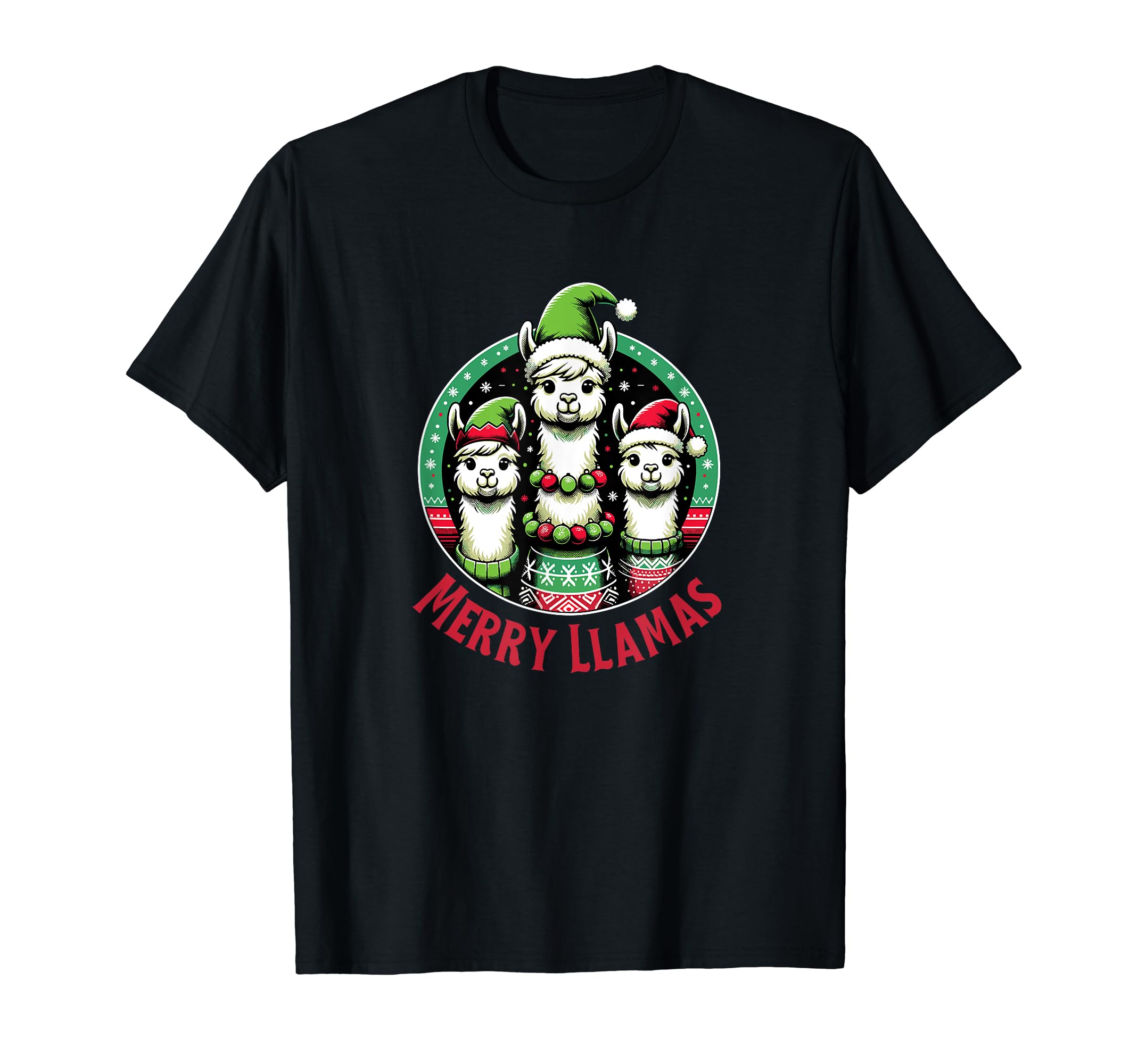 

Рождественская футболка Merry Llamas Santa Hat Alpaka