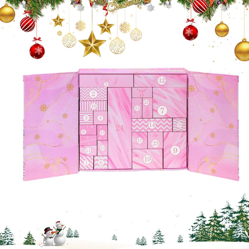 2025 Christmas Countdown Calendar Refillable Candy Holder 24-Day Empty Calendars to Fill gift box For Winter Holiday Xmas Box