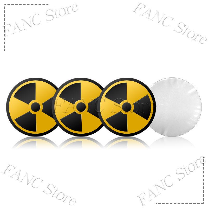 

4Pcs 56/60mm Nuclear Radiation Biohazard Warning Emblem Car Wheel Center Hub Cap Rim refit dust-proof Covers For Universal Cars