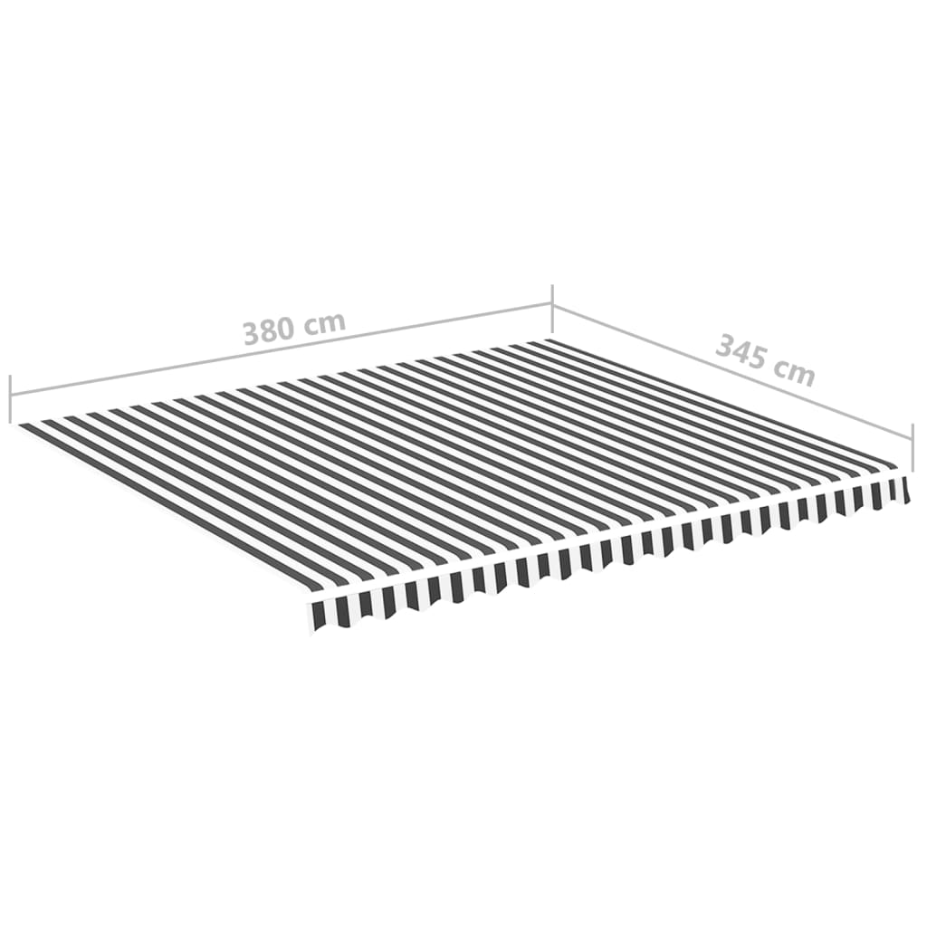 Awning Cover Anthracite and White 4x3.5 M
