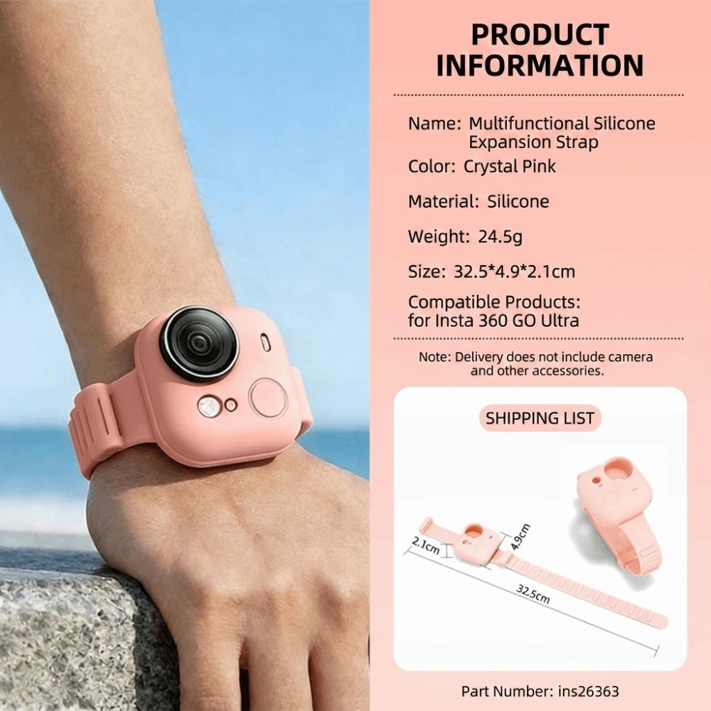Shockproof Wristband Silicone Sports Camera Accessories for Insta360 GO Ultra Outdoor Activities