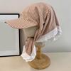 Fashionable Checkered Head Wrap Hat Comfortable and Multiuse Sunproof Headover Hat for Women Teens Comfortable Headwear