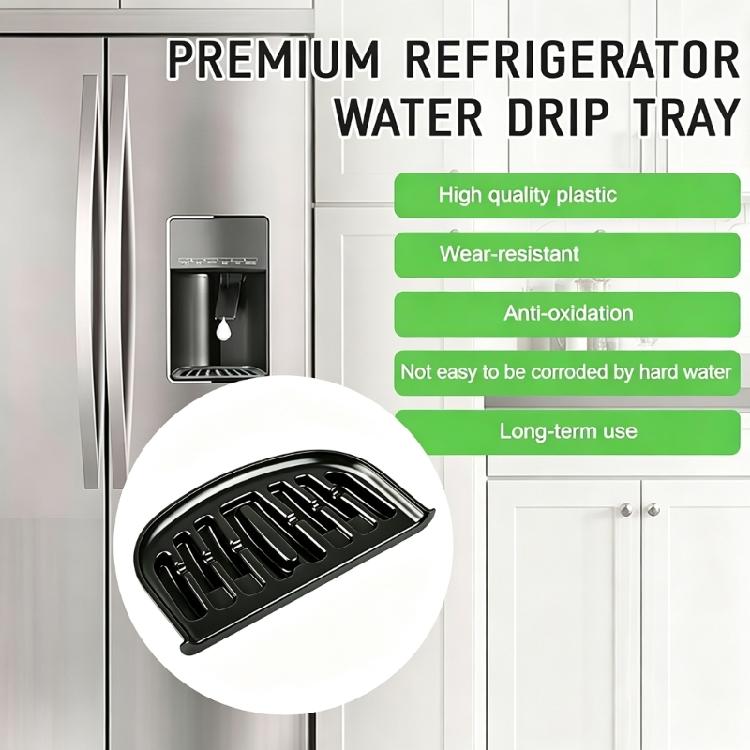 Removable Refrigerator Dispenser Collection Tray, Plastic Replacement Tray with Slotted Top for Kitchen Water or Ice Use and Daily Cleanup