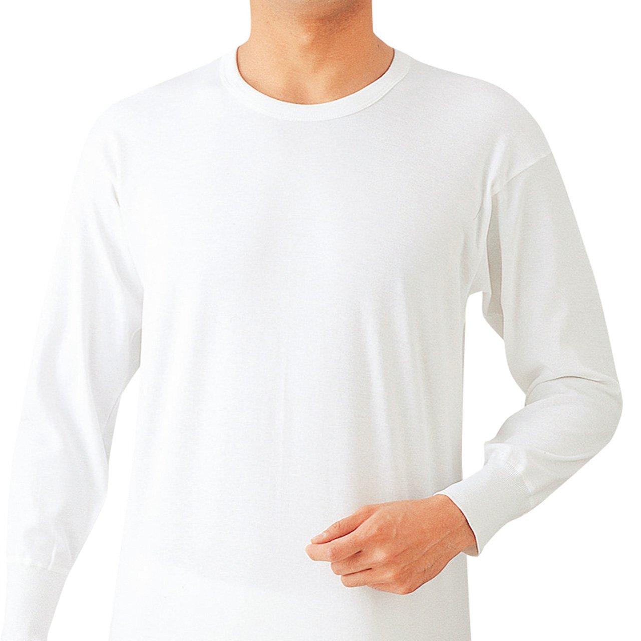 

Gunze Комплект из 2 предметов с длинным рукавом и круглым вырезом, теплый и мягкий, 100% белый