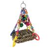 Bird Toys Foraging Wall Toy Hanging Seagrass Woven Climbing Mat with Colorful Chew Toys for Lovebirds Finches Conures