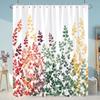 Botanical Flower Shower Curtain Colourful Flowers Green Leaves Watercolour Art Creative Polyester Shower Curtains Bathroom Decor