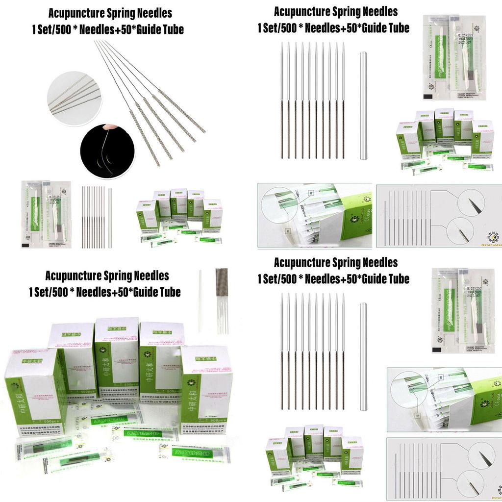 Sterile Acupuncture Needles Pack Of 500 Disposable Stainless Steel Needles Fine Gauge 0.16mm Diameter