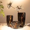 Schwarze Glasvase Riss Wasserwelle Blumentopf Blumenarrangement Zubehör Blumentopf Terrarium Raumdekoration Zubehör