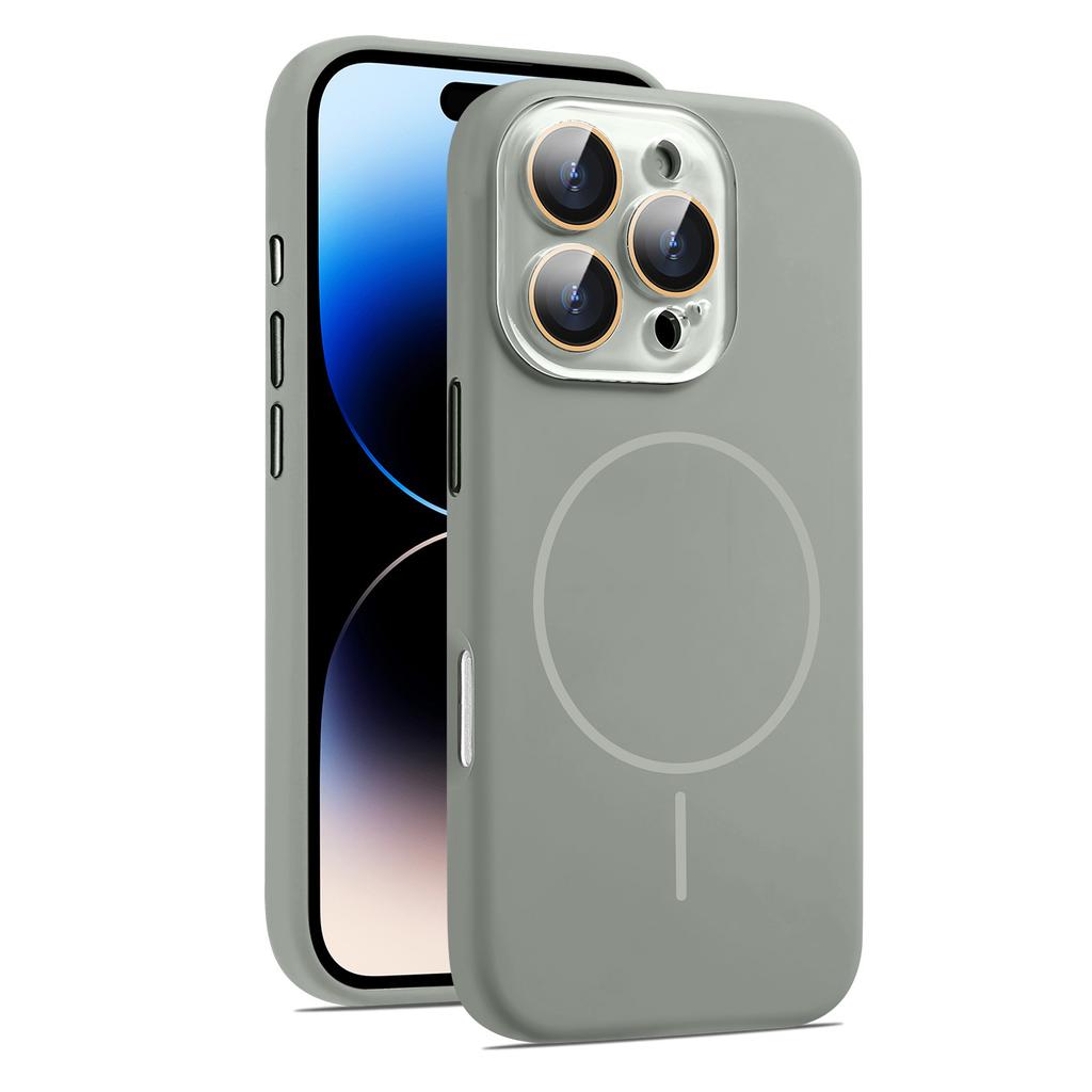 Für iPhone 16 Pro Max Hülle Kompatibel mit MagSafe Flüssigsilikon Anti-Fall Handyhülle mit Objektivfolie