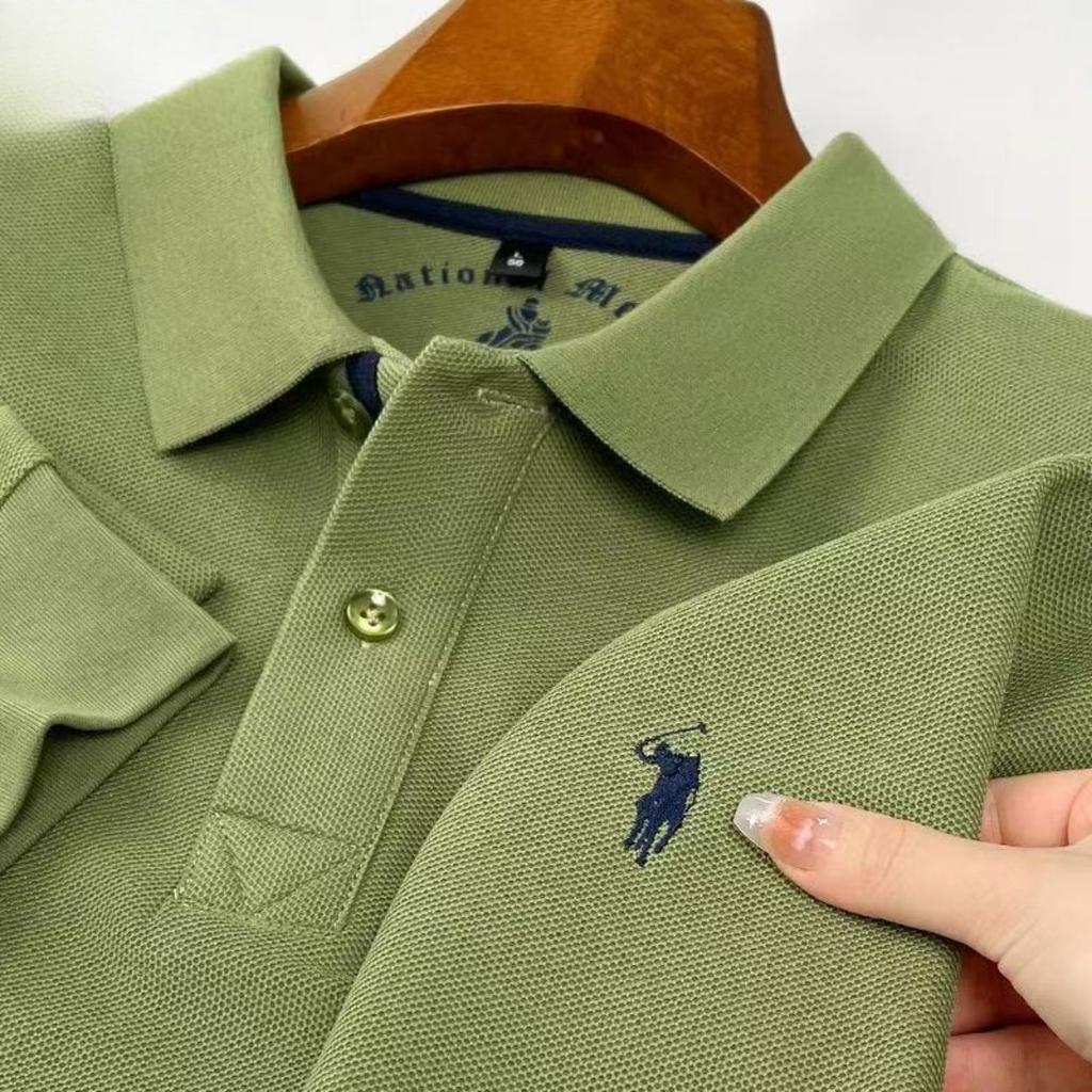 STORN 100% Reine Baumwolle Herbst und Winter Herrenmode Sportmarke Besticktes Pony Langarm POLO-Shirt Business Casual T-Shirt