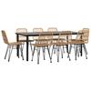 VidaXL Ensemble à manger de jardin 9 pcs Résine tressée, ensemble de patio, ensemble bistro de jardin, ensemble de salle à 3157893